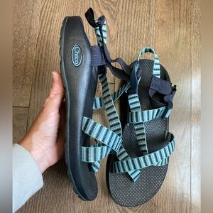 Chaco Women's Z2 z/2 Classic Sandals blue stripes size 10